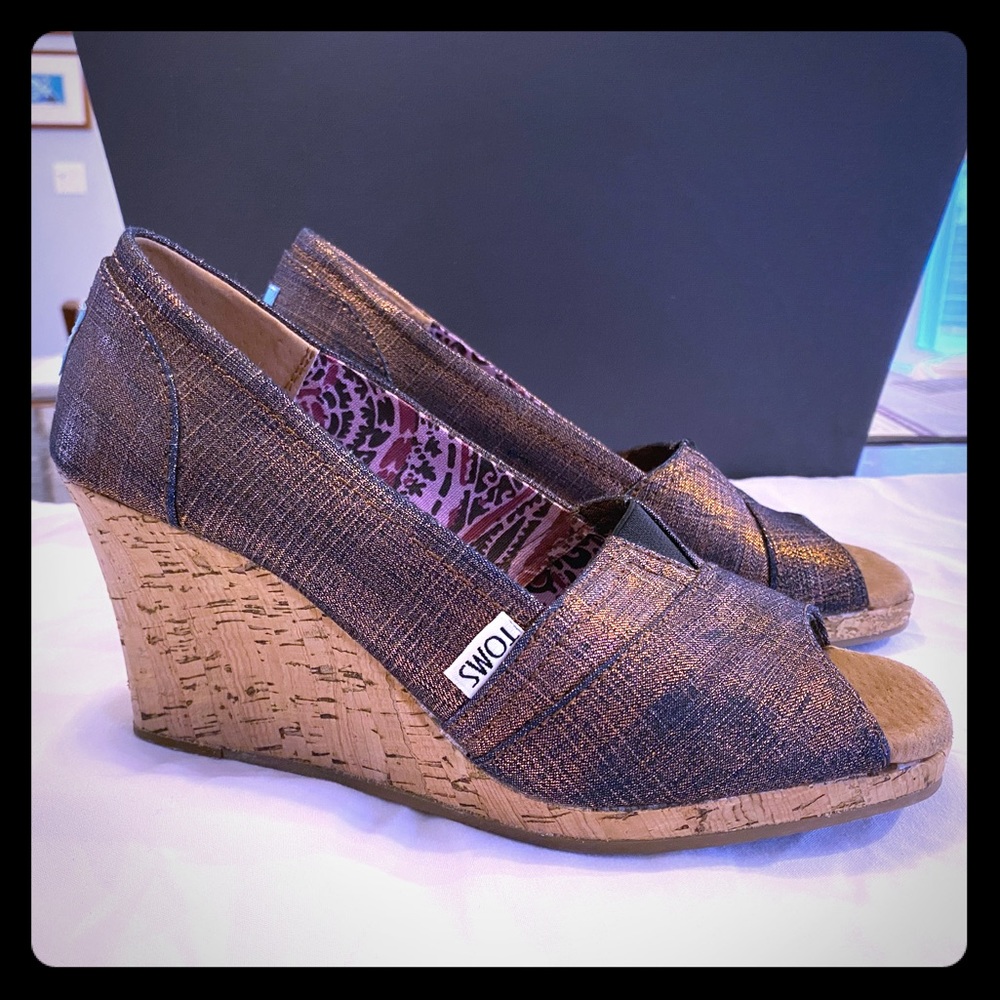 Toms Peep Toe Wedges